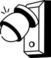 A hand drawn style icon of sensor light vector
