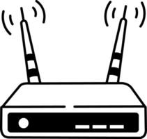 A drawing style icon of router vector