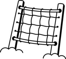 A hand drawn style icon of climbing net vector