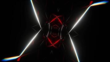 Red and White Neons Moving Mirror Tunnel Background VJ Loop in 4K video
