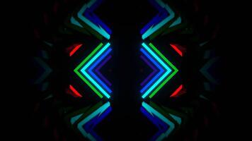 Multicolor Neon Light Elements Mirror Tunnel Background VJ Loop in 4K video