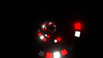 Red and White Movement of Squares in Rings Background VJ Loop in 4K video