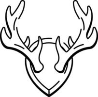 A drawing style icon of antler mount vector