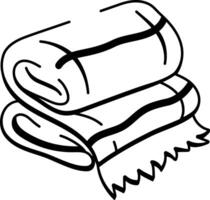 A hand drawn style icon of wool blanket vector