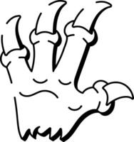 A sketchy style icon of fox claw vector