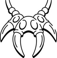 A drawing style icon of claw necklace vector