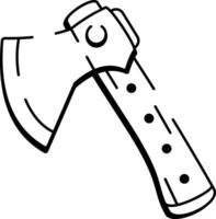 A doodle style icon of sharp axe vector