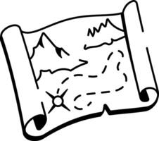 A sketchy style icon of paper map vector