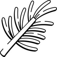 A drawing style icon of pine needle vector