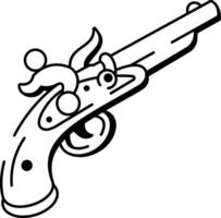 A drawing style icon of gun vector