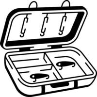 A drawing style icon of lure box vector