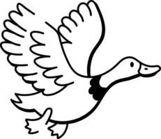 A doodle style icon of duck flight vector