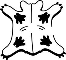 A hand drawn style icon of bear pelt vector