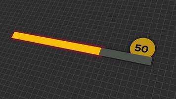 Glowing neon loading bar animation. Loading progress bar video