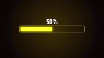 Glowing neon loading bar animation. Loading progress bar animation. video