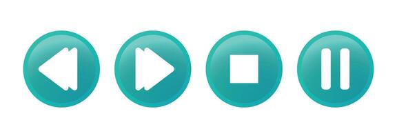 Media Player Control Buttons Set vector