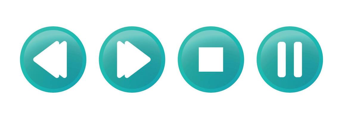 Media Player Control Buttons Set