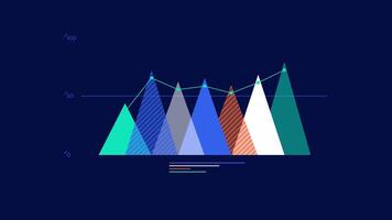 Business infographic element - animated area chart with overlapping triangles video