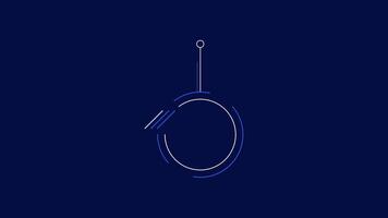 Infographic element - animated circular callout box with a vertical line video