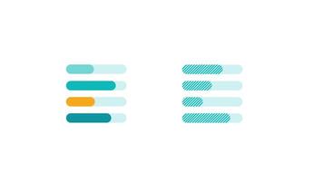 Animated elements for bar chart - two groups of horizontal bars video