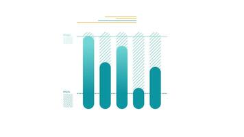 Animated element for infographics - bar chart with max and min lines video