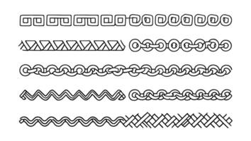 A set of different patterns in a line style vector