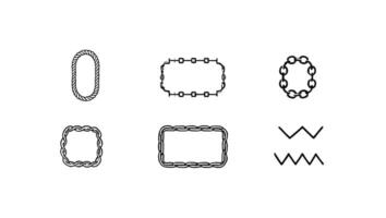 A set of different shapes and lines in a circle vector