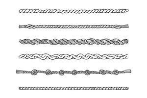 A set of different types of rope vector
