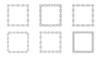 Set of four different frames with chains vector