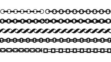 A set of black and white chain links vector