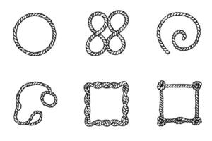 Set of rope letters and numbers vector