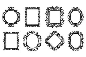 Set of ornate frames vector