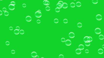 Bubbles Floating Up on Green Screen Background - Chroma Key Effect for VFX and Animation video