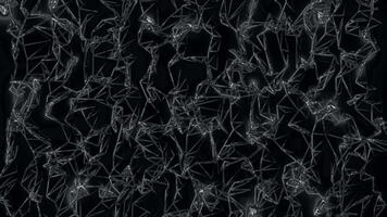 Abstract Dark Geometric Network Animation A dynamic motion background featuring a complex pattern resembling shattered glass or a fractured digital surface. video