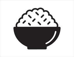 Silhouette design template of a rice bowl icon, characterized by simplicity and cleanliness. vector