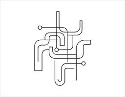 Linear design. illustration set apart on a white backdrop vector
