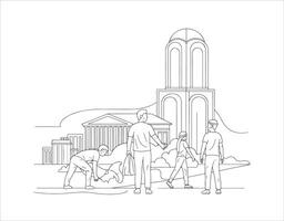 Linear format. illustration distinct on a white canvas vector