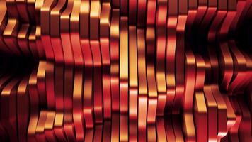 Golden and red abstract wavy stripes animation loop. Design video