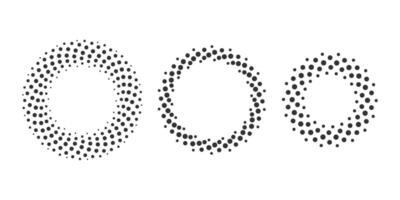 Black shape on a white background and the same white shape on the black side. Circle abstract background with dynamic halftone vector