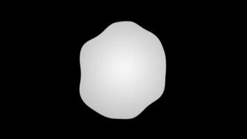 White blob morphing and pulsating on black background. Motion video