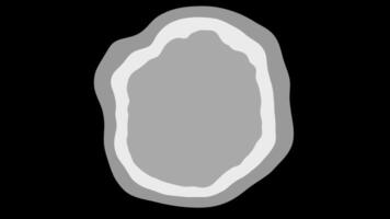 Expanding circular shape animation on black background. Motion video
