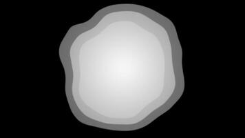 White blob expanding and contracting on black background. Motion video