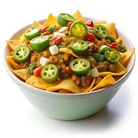 Loaded Nacho Bowl with Jalapenos Photo