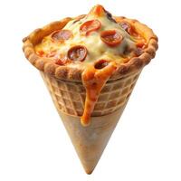 Pizza Cone with Melted Cheese Photo