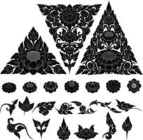 Thai Floral and Traditional Motifs Perfect for cultural projects textile patterns stationery invitations wall art and adding authentic Asian elegance to any design vector