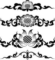 Traditional Southeast Asian Floral Scrollwork perfect for enhancing brochures greeting cards textile prints digital backgrounds and creating unique branding for businesses vector