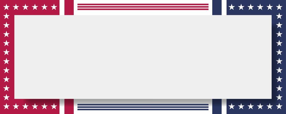 Patriotic Frame Stars and Stripes Banner Background for July 4th Design