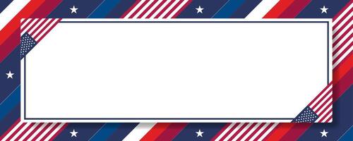 Patriotic Frame Stars with Stripes and Corner Flags Template vector