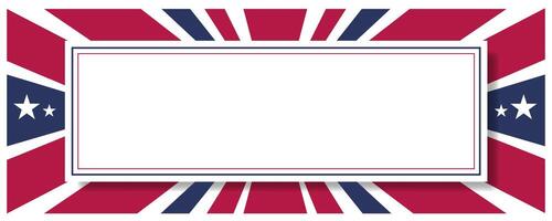 Patriotic frame template with stars stripes for text message vector