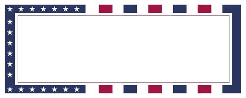 Patriotic Border Stars with Stripes and and Empty Space for Your Message vector